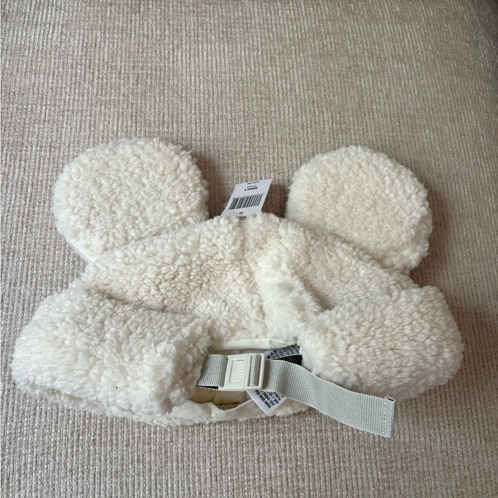 Walt Disney World Parks Cream Fuzzy Mickey Ear Hat - Picture 2 of 4